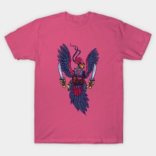 Cartoon Ninja Rooster Mascot T-Shirt